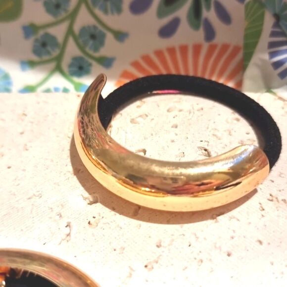New ZARA 4pc Gold Ponytail Hair Rings - Picture 8 of 11